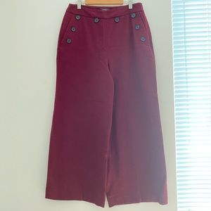 Halogen burgundy wide leg pants